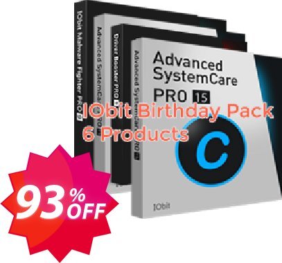 IObit Birthday Pack 2024, 6 Products  Coupon code 93% discount 