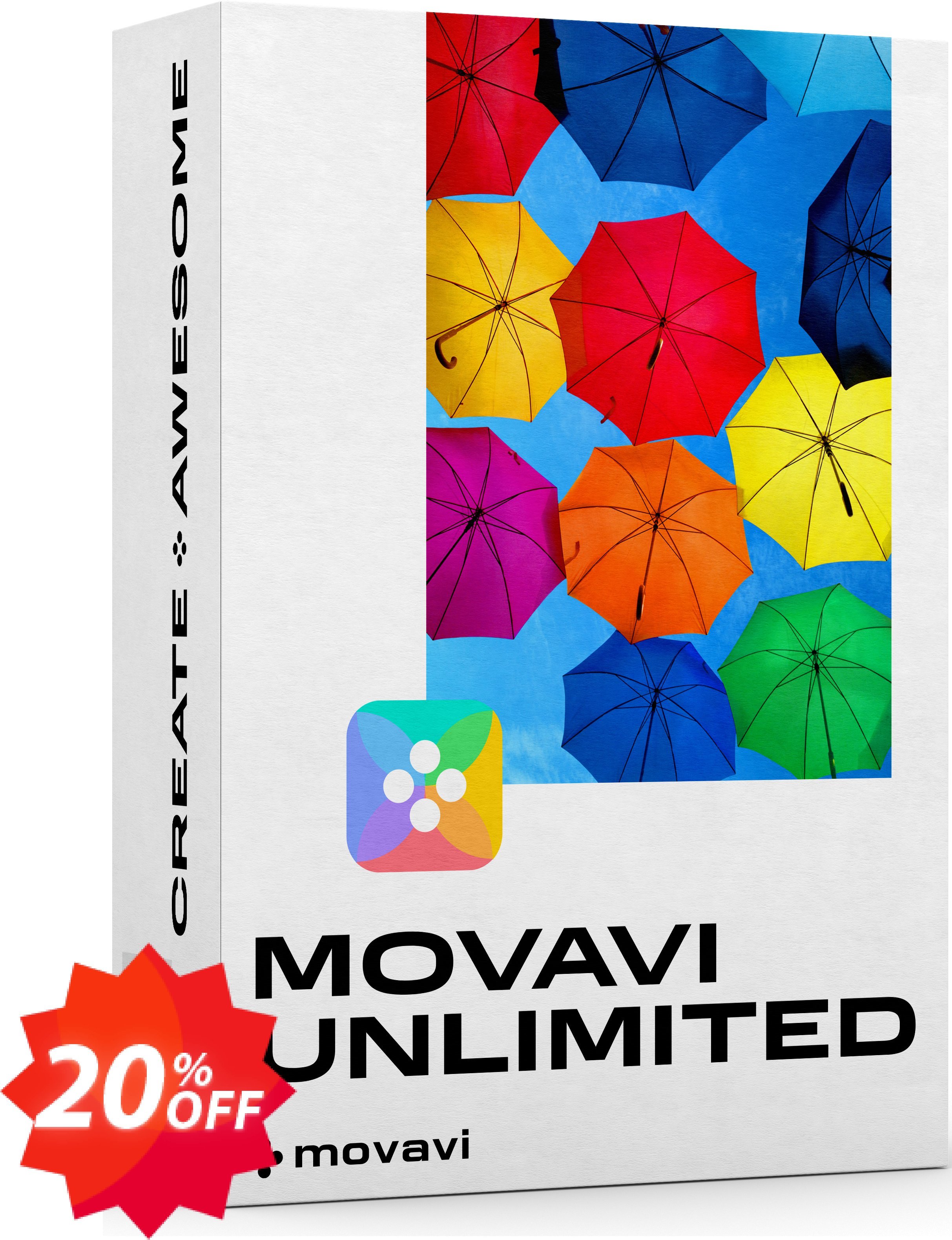 Movavi Unlimited 1-year + Red Lasers Exclusive Pack Coupon code 20% discount 