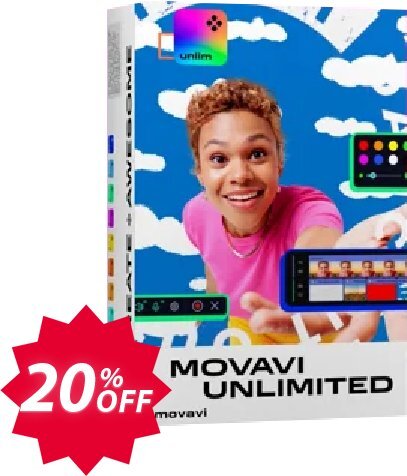 Movavi Unlimited 1-year + Red Lasers Exclusive Pack Coupon code 20% discount 