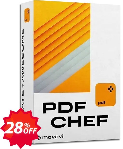 PDFChef by Movavi for MAC, Monthly Subcription  Coupon code 28% discount 