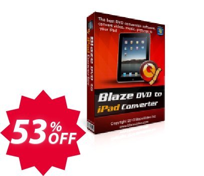 BlazeVideo DVD to iPad Converter Coupon code 53% discount 