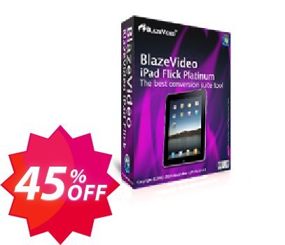 BlazeVideo iPad Flick Platinum Coupon code 45% discount 