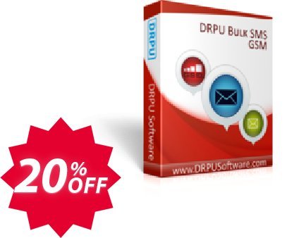 DRPU Bulk SMS Software for GSM Mobile Phones Coupon code 20% discount 