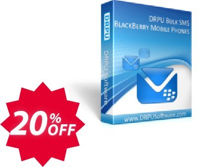 DRPU Bulk SMS Software for BlackBerry Coupon code 20% discount 