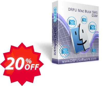 DRPU MAC Bulk SMS Software Coupon code 20% discount 