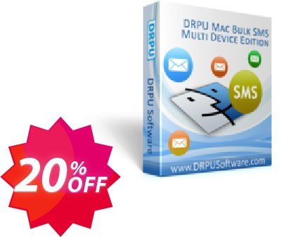 DRPU MAC Bulk SMS Software - Multi Device Edition Coupon code 20% discount 