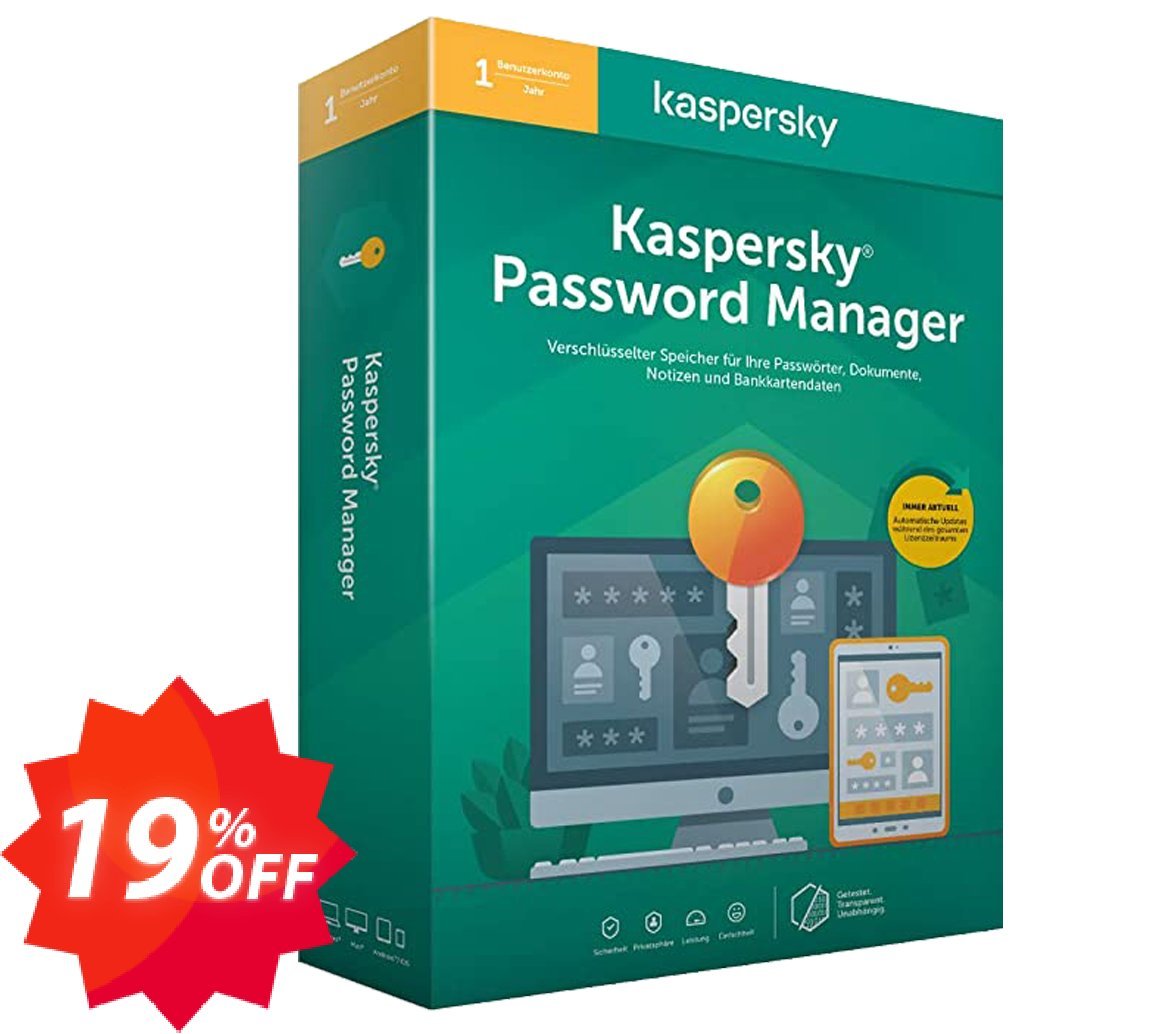 Kaspersky Password Manager Coupon code 19% discount 