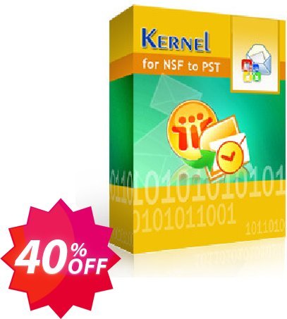 Kernel for Lotus Notes to Outlook, 100 NSF Files  Coupon code 40% discount 