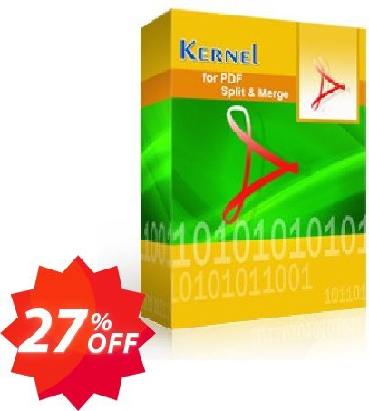 Kernel for PDF Split and Merge - Single User Plan Coupon code 27% discount 