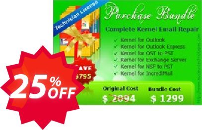 Bundle Complete Kernel Email Repair Coupon code 25% discount 