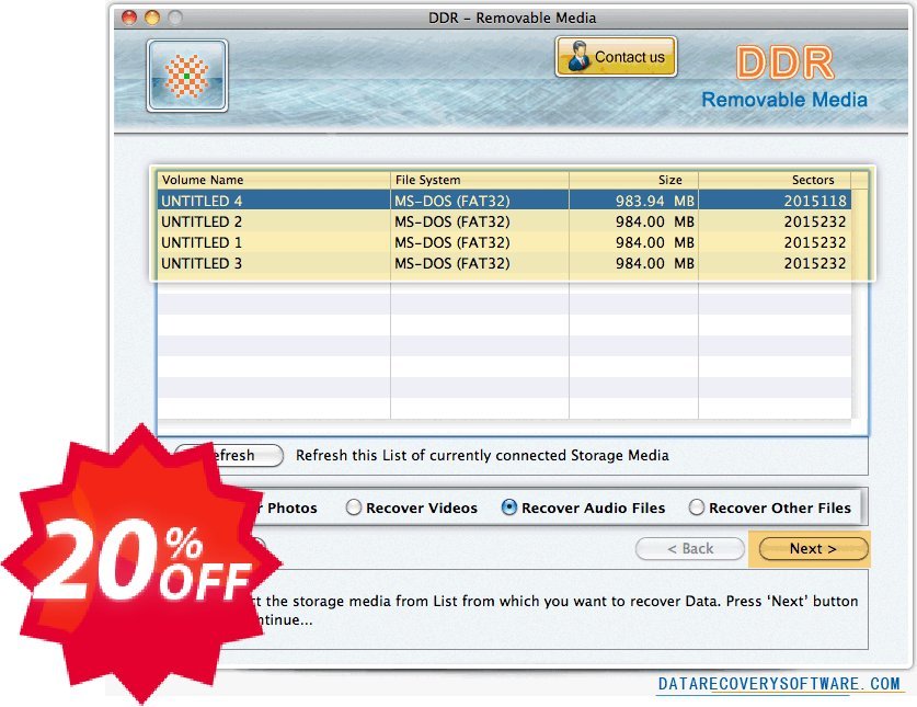 MAC Data Recovery Software for USB Digital Storage Coupon code 20% discount 