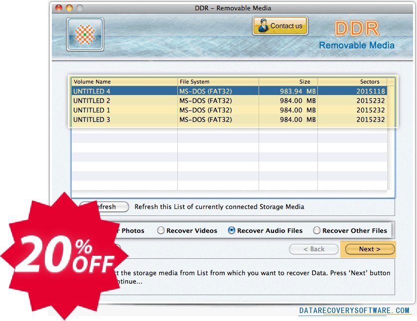 MAC Data Recovery Software for USB Digital Storage Coupon code 20% discount 