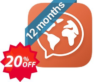 Mondly 1 Languages Annual Access Coupon code 20% discount 