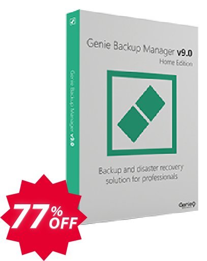 Genie Backup Manager Home 9 Coupon code 77% discount 