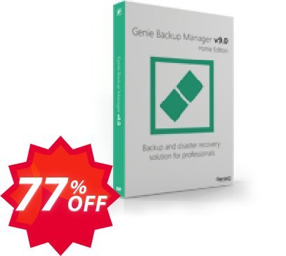 Genie Backup Manager Home 9, 5 Pack  Coupon code 77% discount 