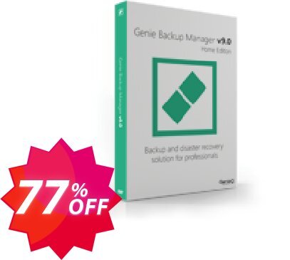 Genie Backup Manager Home 9, 5 Pack  Coupon code 77% discount 