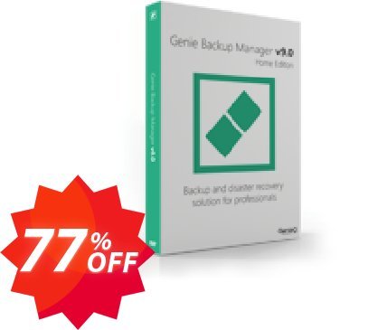 Genie Backup Manager Home 9, 3 Pack  Coupon code 77% discount 
