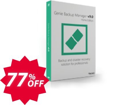 Genie Backup Manager Home 9, 3 Pack  Coupon code 77% discount 