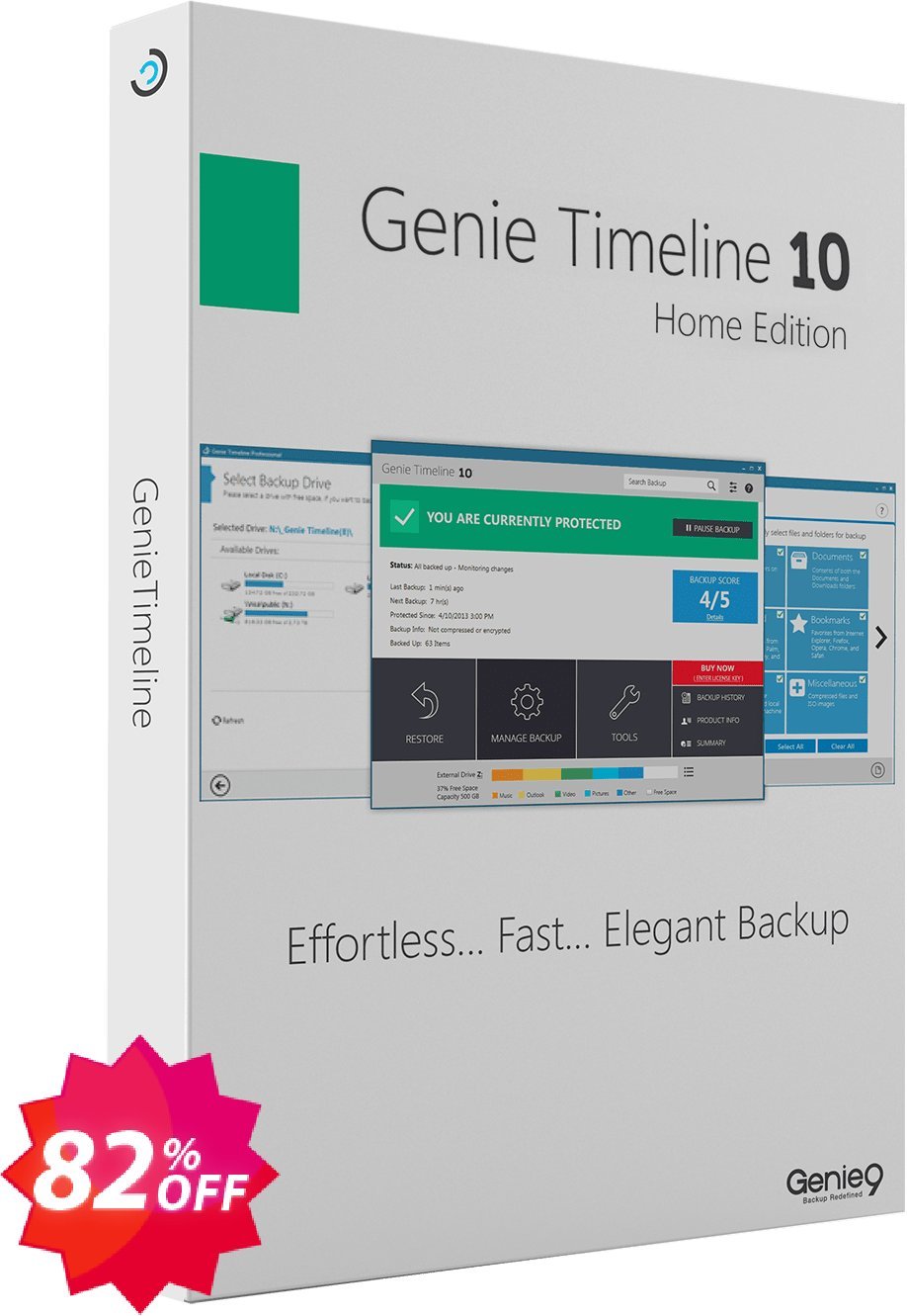 Genie Timeline Home 10 Coupon code 82% discount 
