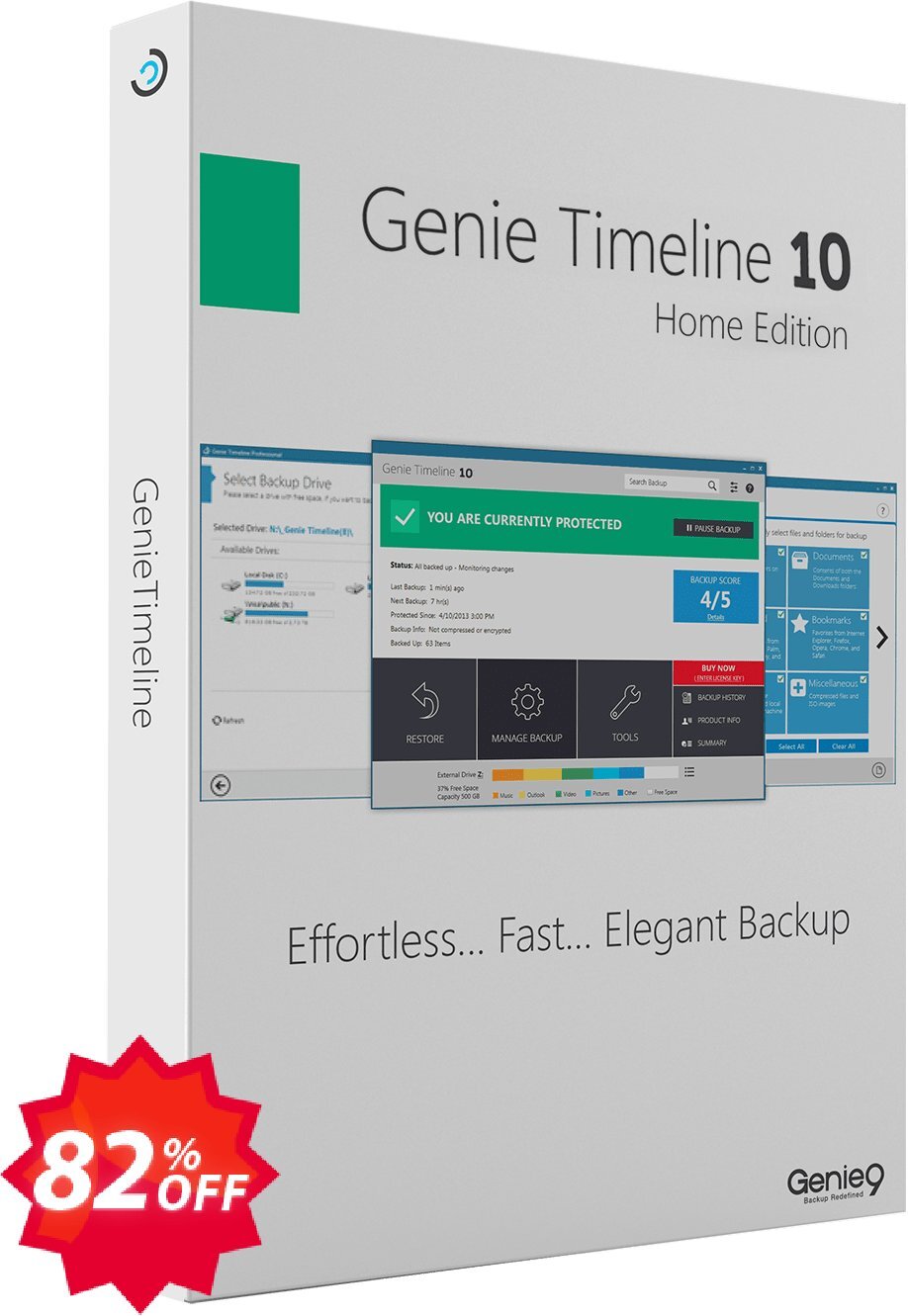 Genie Timeline Home 10 Coupon code 82% discount 