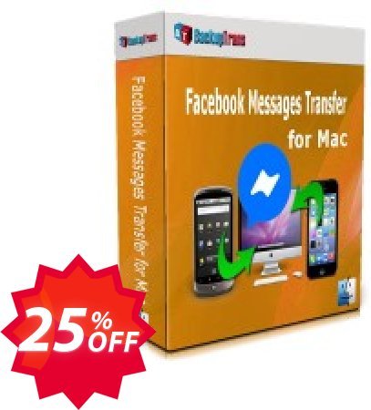 Backuptrans Facebook Messages Transfer for MAC Coupon code 25% discount 