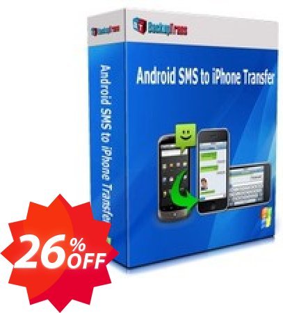 Backuptrans Android SMS to iPhone Transfer, Family Edition  Coupon code 26% discount 