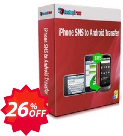 Backuptrans iPhone SMS to Android Transfer, Family Edition  Coupon code 26% discount 