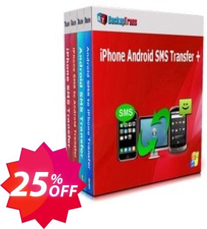 Backuptrans iPhone Android SMS Transfer +, Family Edition  Coupon code 25% discount 