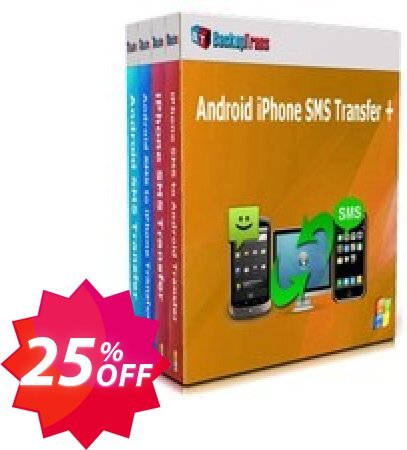 Backuptrans Android iPhone SMS Transfer +, Family Edition  Coupon code 25% discount 