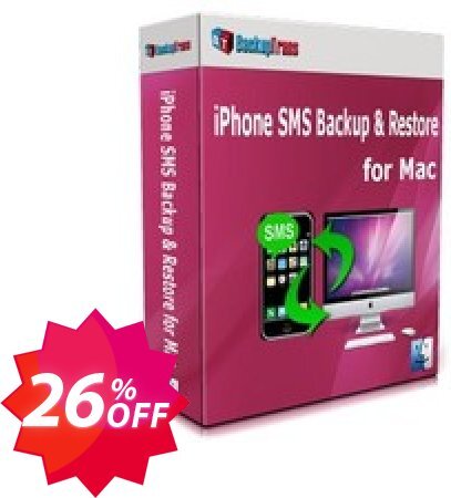 Backuptrans iPhone SMS Backup & Restore for MAC, Family Edition  Coupon code 26% discount 