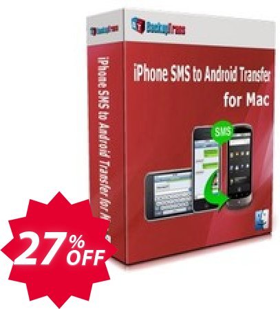 Backuptrans iPhone SMS to Android Transfer for MAC Coupon code 27% discount 