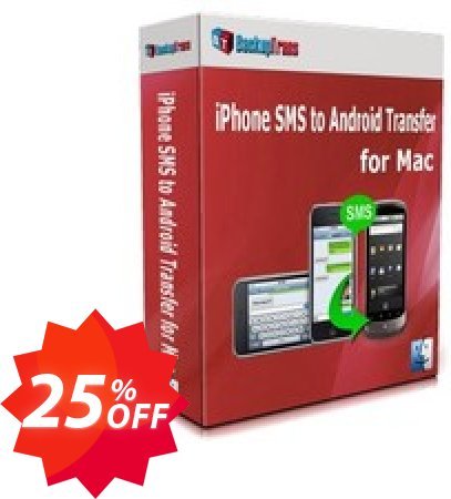 Backuptrans iPhone SMS to Android Transfer for MAC, Business Edition  Coupon code 25% discount 