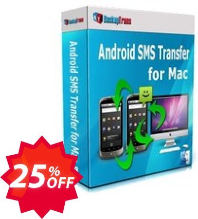Backuptrans Android SMS Transfer for MAC, Family Edition  Coupon code 25% discount 