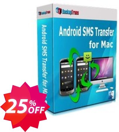 Backuptrans Android SMS Transfer for MAC, Family Edition  Coupon code 25% discount 