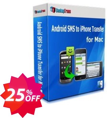 Backuptrans Android SMS to iPhone Transfer for MAC, Family Edition  Coupon code 25% discount 