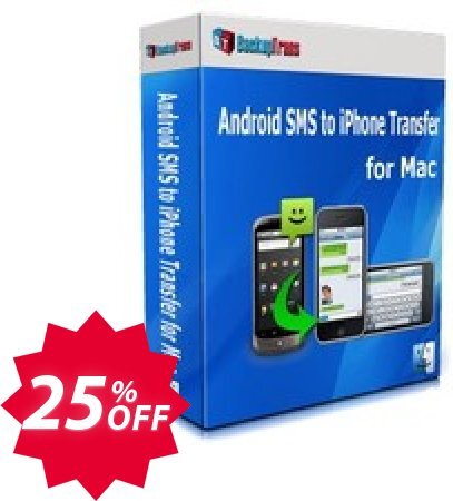 Backuptrans Android SMS to iPhone Transfer for MAC, Family Edition  Coupon code 25% discount 