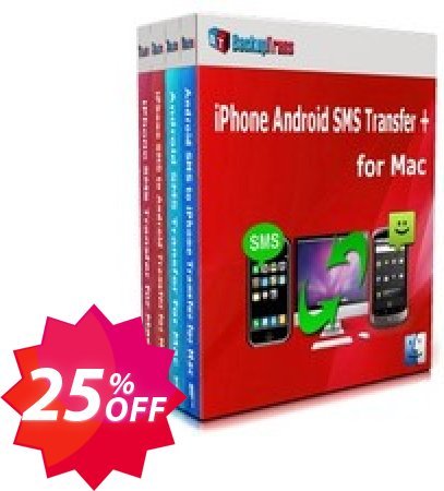 Backuptrans iPhone Android SMS Transfer + for MAC, Family Edition  Coupon code 25% discount 