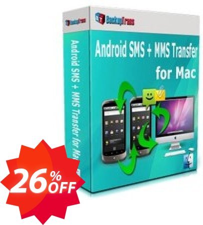 Backuptrans Android SMS + MMS Transfer for MAC Coupon code 26% discount 