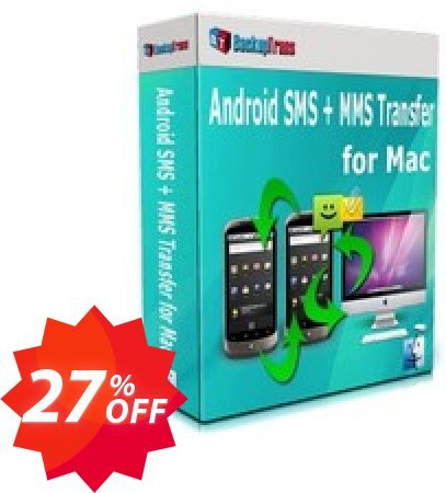 Backuptrans Android SMS + MMS Transfer for MAC, Family Edition  Coupon code 27% discount 