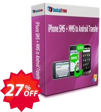 Backuptrans iPhone SMS + MMS to Android Transfer Coupon code 27% discount 