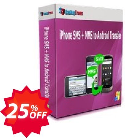 Backuptrans iPhone SMS + MMS to Android Transfer, Family Edition  Coupon code 25% discount 
