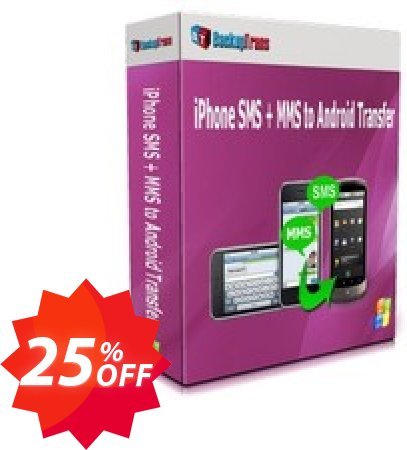 Backuptrans iPhone SMS + MMS to Android Transfer, Business Edition  Coupon code 25% discount 