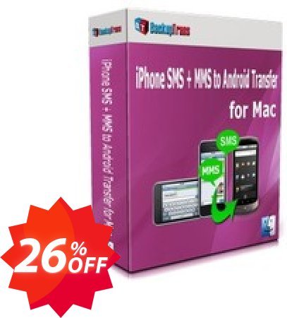 Backuptrans iPhone SMS + MMS to Android Transfer for MAC Coupon code 26% discount 
