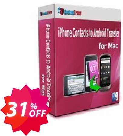 Backuptrans iPhone Contacts to Android Transfer for MAC, Family Edition  Coupon code 31% discount 
