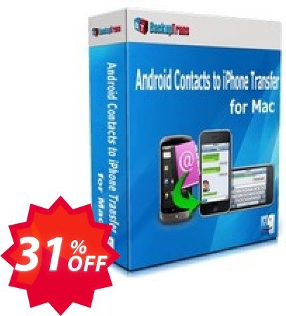 Backuptrans Android Contacts to iPhone Transfer for MAC, Family Edition  Coupon code 31% discount 