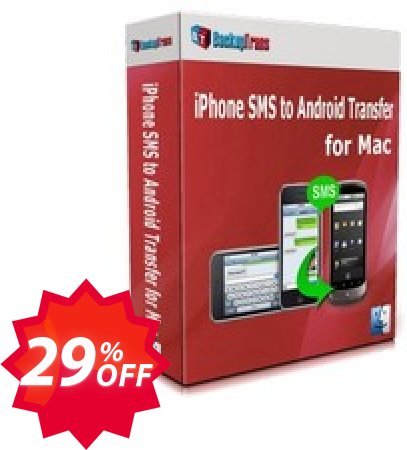 Backuptrans iPhone SMS to Android Transfer for MAC, One-Time Usage  Coupon code 29% discount 