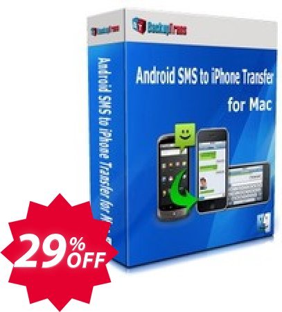 Backuptrans Android SMS to iPhone Transfer for MAC, One-Time Usage  Coupon code 29% discount 