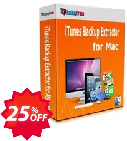 Backuptrans iTunes Backup Extractor for MAC, Family Edition  Coupon code 25% discount 