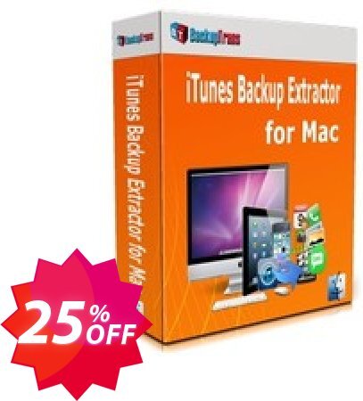 Backuptrans iTunes Backup Extractor for MAC, Family Edition  Coupon code 25% discount 