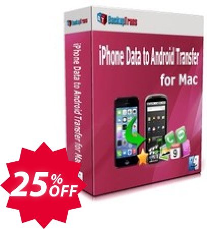 Backuptrans iPhone Data to Android Transfer for MAC, Family Edition  Coupon code 25% discount 